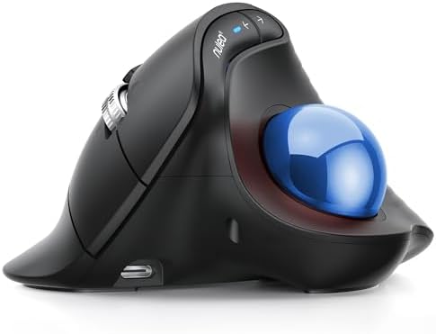 Nulea Wireless Ergonomic Vertical Trackball Mouse Thumb Control