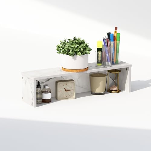 Furinno Classic Desk Organizers and Accessories, 23-Inch Desk Organizer, Desktop Organizer, for Office Supplier, Marble White