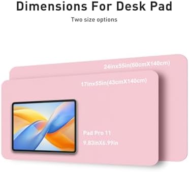 Aothia Faux Leather Desk Mat - Non-Slip PU Leather Desk Blotter, Waterproof Writing Surface, Large Desk Pad for Office & Home (Fairy Pink, 55" x 24")