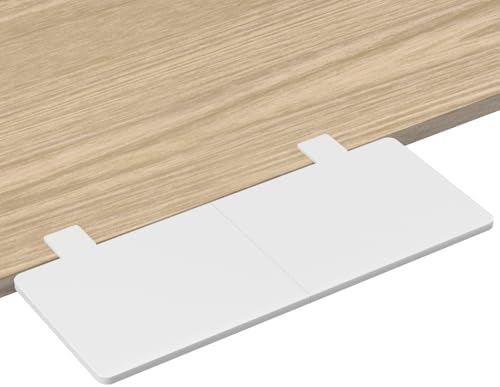 Suptek Clamp-on 9.5 x 23.6 inch Desk Extender, Wrist Support, Foldable Keyboard Tray Platform, Suitable for Office Desks, White, DSF3LW