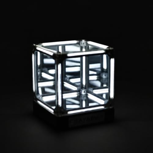 Infinity Mirror Cube Light, USB-C Rechargeable Mood Lighting, White