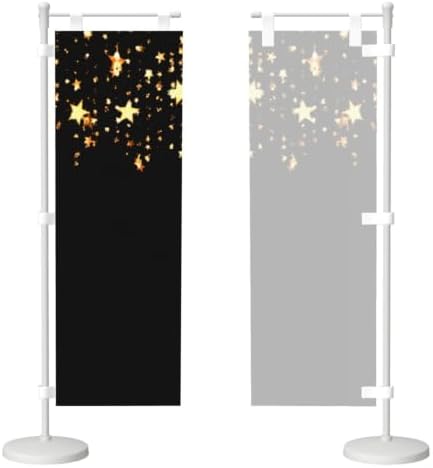 black gold stars Deluxe Desk Flag Set, 12 x 4 Inch Miniature Table Flag with 14" Pole & Stand Base