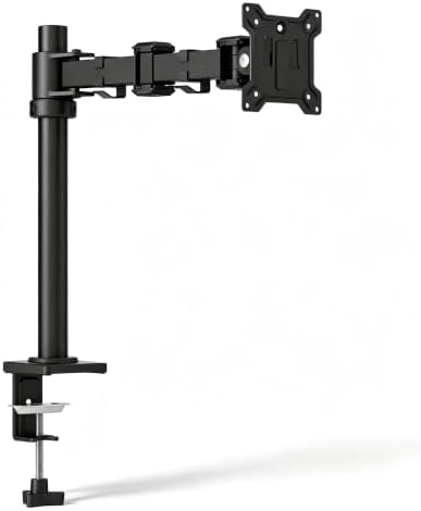 Single Monitor Desk Mount, Adjustable Pole, 17-27 Inch, VESA 75/100