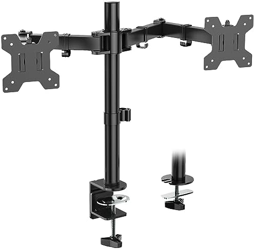 WALI Articulating Dual Monitor Stand for 13-27 inch Screens, 22 lbs per Arm