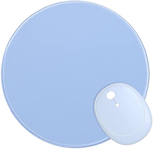 Dapesuom Round Mouse Pad, 8.7 x 8.7 Inch Premium-Textured Washable Non-Slip Rubber Base Cute Small Mouse Mat with Stitched Edge for Women Wireless Computer Laptop Gaming Desk Accessories, Sky Blue
