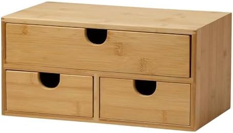 MEEDEN Bamboo Desk Organizer with Drawers: Desktop Storage Container