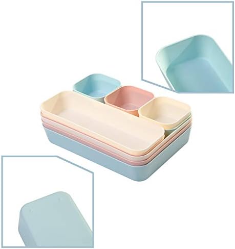 (9 Piece Set Large Size Plastic Desk Drawer Organizers For Makeup Bathroom Office Kitchen Three Colors