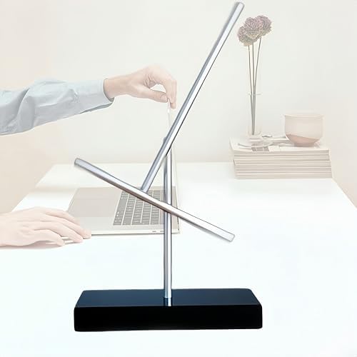 CulinaryEdge Kinetic Energy Sculpture, Double Pendulum Metal Desktop Art Decor, Battery Powered Moving Sculpture for Office, Home and Studio