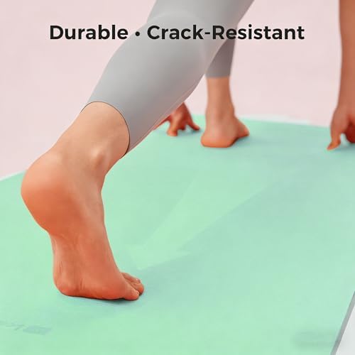 Keep 72" x 24" TPE Yoga Mat Non Slip, 1/4 Inch (6mm) Exercise Mat for Home Workout, Gym, Yoga, Pilates & Stretching with Carrying Strap, Oat White