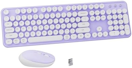 Colorful Wireless Keyboard and Mouse Combo Purple White