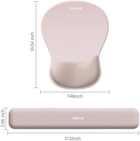 MOSISO Wrist Rest Support for Mouse Pad & Keyboard Set, Apricot