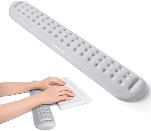 Univo Colors Gray Superfine Memory Foam Keyboard Wrist Rest Soft Gel Ergonomic Wrist Support Pad for Computer, Laptop, Office, Gaming, Typing