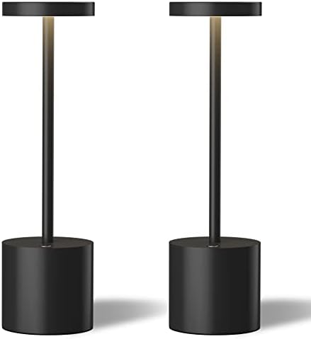 TBBGA LED Cordless Table Lamps Set of 2, 5000mAh Rechargeable Table Light