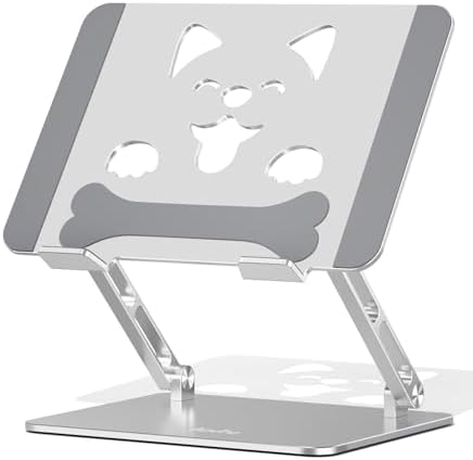 Aoviho Aluminum Laptop Stand for Desk Fit for All 10"-17.3" Laptops, Silver