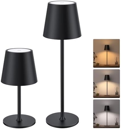 JACKYLED Cordless Table Lamps Rechargeable, 3 Height, 5000 Capacity