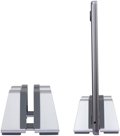 Adjustable Vertical Laptop Stand - Aluminum, Universal Fit for All Laptops (10-30mm Thickness) - Fashion Design, Adjustable Width, Anti-Slip & Scratch-Resistant, Patented Design