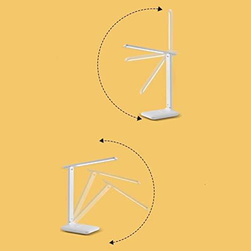 Faux Leather LED Desk Lamp, Touch Dimming with Phone Holder, 180 Degree