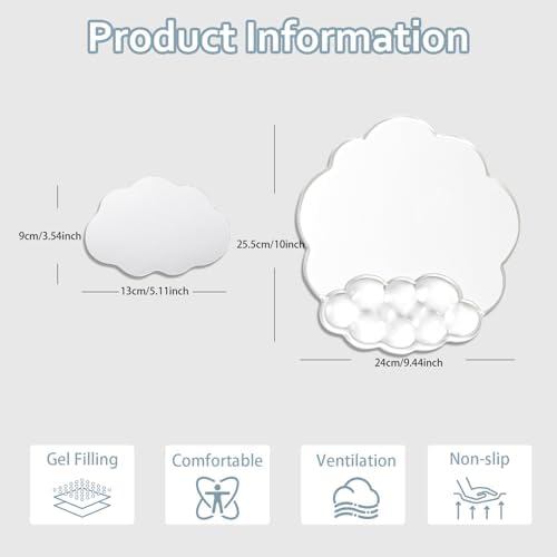Cloud Mouse Pad with Wrist Rest Support, Erogonomic Mousepad for Office