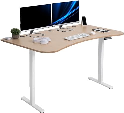 VIVO Light Wood 60 x 24 in Standing Desk, DESK-KIT-E2W1C