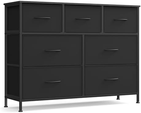 SONGMICS Dresser for Bedroom, Wide Dresser with 7 Fabric Drawers