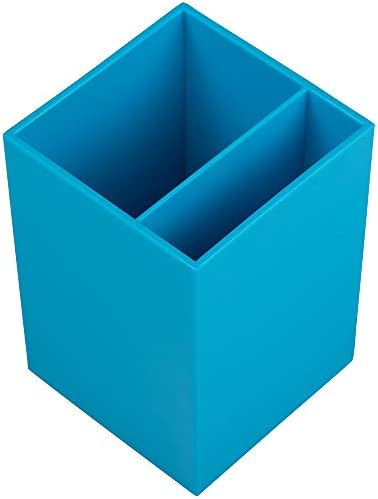 JAM PAPER Plastic Pen Holder - Blue - Desktop Pencil Cup Sold Individually