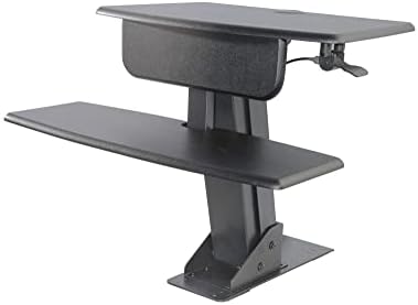 Kantek Standing Desk Converter, Clamps to Desk for Stability & Space, Adjustable Upto 23", Sit to Stand Home Office Workstation, Grommet Hole, Black,STS800