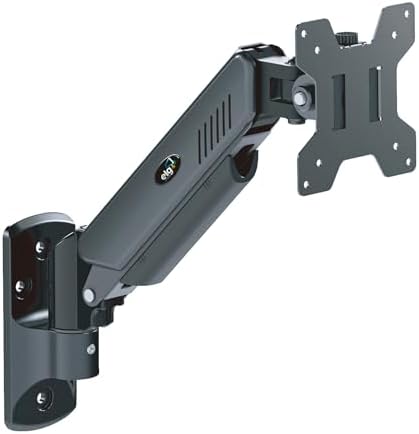ELG Gas Spring Monitor Wall Mount, Full Motion 17-35" Screens up to 19.8 lbs, 15" Extension from Wall, 360° Rotation, -45°/+90° Tilt, Cable Organizer, VESA 75x75 to 100x100mm, Black