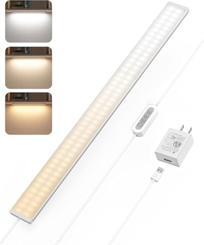 ASOKO 24 Inch Under Counter Light 3 Colors Dimmable Desk Lamp