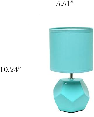 Simple Designs LT2065-BLU Round Prism Mini Table Lamp with Matching Fabric Shade Blue (Pack of 24)