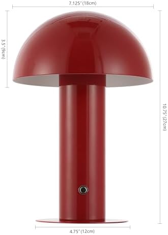 JONATHAN Y Boletus Mushroom Desk Lamp 10.75" Metal LED, Red