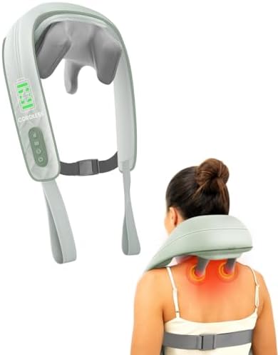 Snailax Cordless Shiatsu Neck & Shoulder Massager with Heat, FSA Eligible
