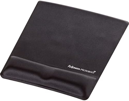 Fellowes Mouse Pad/Wrist Support with Mircoban Protection, Black (9181201) (Pack of 4)
