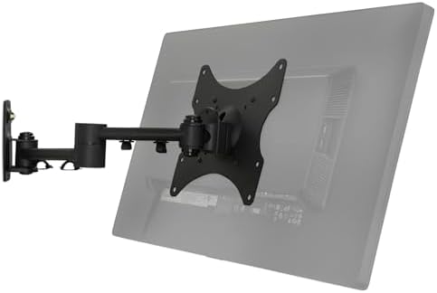 Mount-It! Full Motion TV Wall Mount Bracket for 13-42” Screens – 18" Articulating Arm, Quick Release Plate, Tilt Swivel Rotate, Anti-Theft Lock, Single Stud Install, Supports 44 lbs, VESA 75–200