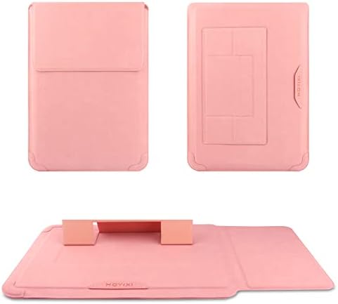 HoYiXi 15 16 Inch Laptop Sleeve Case Leather Bag for MacBook Pro 16 2021 & 2019/ASUS Vivobook 15/Huawei MateBook D15/HP 15.6" PC/MacBook Pro 15/Surface Laptop 3/Dell Inspiron 15/IdeaPad, Pink
