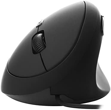 Sokelinn-six Wired Vertical Mouse,Right Hand Ergonomic Gaming Mouse 800 1200 1600 DPI Adjustable USB Optical Wrist Healthy Mice Mause for Laptop PC Computer (Black)