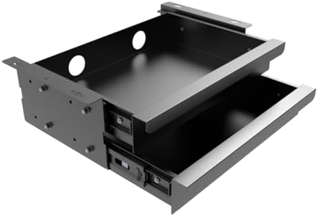 Dual Tier Under Desk Mounted Sliding Pull-out Drawer, 15.3" Wide