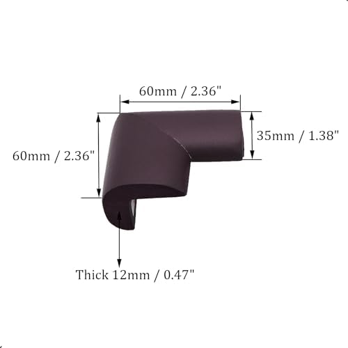 4 Pack Soft Foam Baby Proofing Corner Guards & Edge Protectors, Pre-Taped Table Corner Protector, Children Safety Furniture Desk Bumper, Cushion for Sharp Corners, L Type,Brown