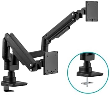 Monoprice Heavy Duty Dual Monitor Gas Spring Desk Mount - Up to 35in/44 lbs Ultrawide Screens, Detachable VESA 100x100/75x75 Plate, Topside Installation
