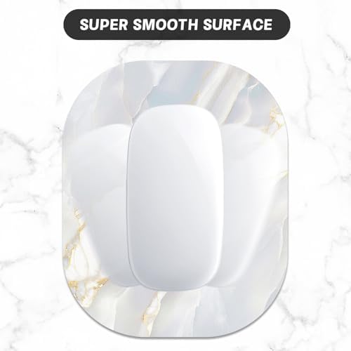 Small Mouse Pad, 6 x 7 Inch, Oval Mini Mouse Pad with Non-Slip Rubber Base for Laptop Wireless Mouse Keyboard Tray Mousepad, White Marble