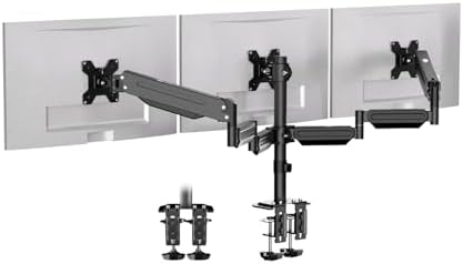 Pholiten Triple Monitor Mount for17-32 inches Screen, 2 Gas Spring Arms