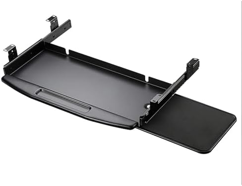 Keyboard Tray Under Desk with 360° Swivel Mouse Platform, Ergonomic Typing, 480 x 200 mm Slide-Out Platform Computer Drawer for Home, Office, Gaming
