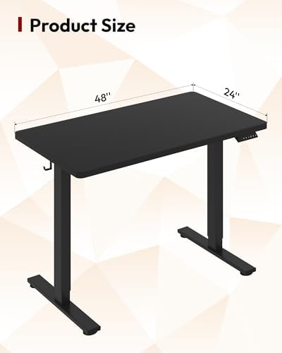 SANODESK One-Piece Electric Height Adjustable Standing Desk 48''x 24''