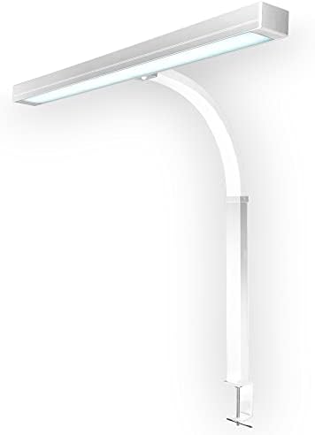 Neatfi 3,000 Lumens LED Desk Lamp with Clamp | Dimmable | 5 Brightness Levels & 5 Light Modes | Memory Function | Eye-Caring Flexible Lamp for Home & Office (31.5 Inches, White)
