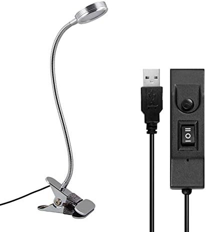 Office Table Lamp Adjustable Eye Protection Reading Table Light, Led Clip Desk Light, USB Connection, Reading Light and Eye Protection Table Lamp for Bedside, Office, Bedroom (Silver)