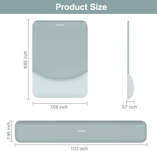 MOSISO Wrist Rest Support Mouse Pad & Keyboard Set, Powder Blue