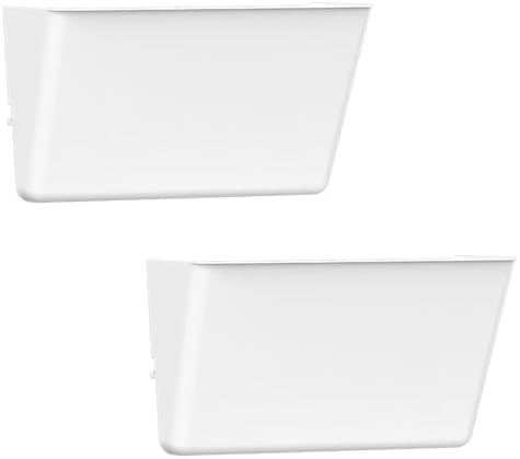 Gawerk Clear Acrylic Single Pocket, Plastic Hanging Wall Mount File Holder for Office Home (White, 2 Pack)