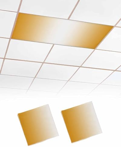 Orange Magnetic Fluorescent Light Covers for Ceiling Lights 2 x 4 Feet,White Geometric Country French Farmhouse Stripe Office Classroom Kitchen Drop Ceiling Light Covers Lighting Filters Shade 2 Packs