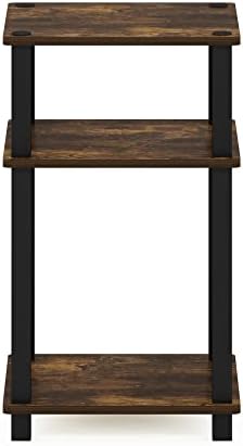 Furinno JUST 3-Tier Toolless Night Stand, Open Shelf, Amber Pine
