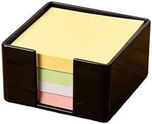 3x3 Inch Black Acrylic Sticky Note Holder – Notepad Dispenser for Desk, Dorm, Home or Office, Sturdy Opaque Design Keeps Notes Neat and Accessible