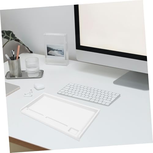White Plastic Keyboard Tray Drawer Under Desk Organizer for Office